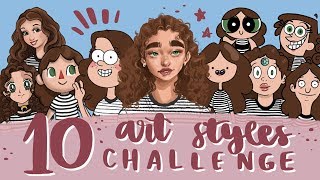 10 Art Styles Challenge [upl. by Thgirw65]