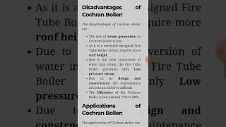 Advantages disadvantage application cochranboilernotesfirstyearexam basicmechanicalengineering [upl. by Revkah]