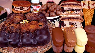 ASMR MALTESERS MAGNUM CHOCOLATE ICE CREAM CAKE NUTELLA LOTUS DESSERT MUKBANG 먹방 咀嚼音 EATING SOUNDS [upl. by Eedahs]