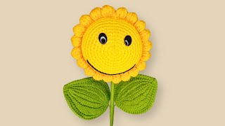 🌻 GIRASOL CARITA FELIZ a Crochet 🌻  Paso a Paso 😊 [upl. by Bessie]