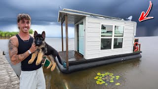 Overnight In My HOUSEBOAT with our New Puppy  TORNADO WARNING [upl. by Corwin]