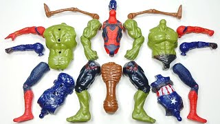 Merakit Mainan SpiderMan Vs Hulk Smash Vs Captain America Vs Siren Head  Avengers [upl. by Pansie]