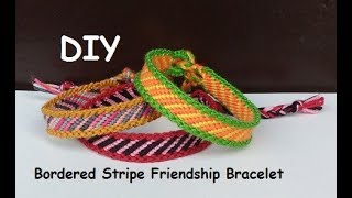 Bordered Candystripe Friendship Bracelet Tutorial [upl. by Lander969]