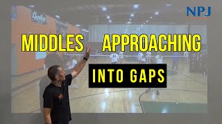 Volleyball middle hitter tips for approaching into gaps  Demo of how to keep it coupled in practice [upl. by Munster993]