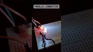 Parallel connectionparallel circuit on breadboardtwo led in parallel  shorts [upl. by Eniar]