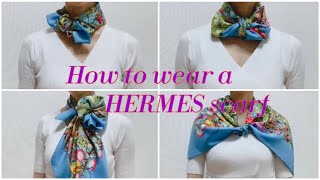 《日本で1番わかりやすい》エルメススカーフ★簡単で華やかな巻き方★ scarffashionhermes [upl. by Sisson]