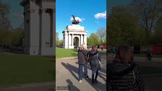 Hyde Park Corner to Buckingham Palace Evening Walk  London Lens Walking Tour 4K Short 04 [upl. by Enyamrahc]