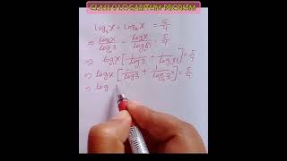 Solving Logarithm problem  maths log shortvideo [upl. by Esteban]