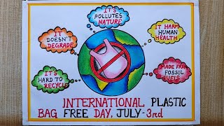 International Plastic Bag Free poster drawingJuly  3rd  Causes of plastic pollution drawing [upl. by Thetisa]