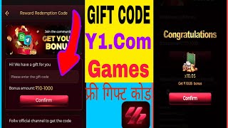 Gift Code free Tuday Y1com game [upl. by Menken]