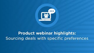 Product webinar highlights Sourcing deals with specific preferences [upl. by Ahsii]