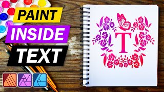 Painting Inside Text  Tutorial for Affinity Designer Photo and Publisher [upl. by Sollows770]