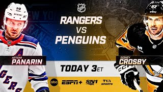 Dont miss the Rangers vs Penguins today at 3PM ET on ESPN and ABC [upl. by Hawk]