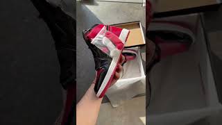 Air Jordan 1 Retro High Patent Bred Semi UA 1stcopyshoes [upl. by Kassie485]