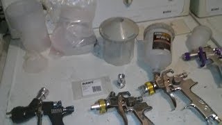 harbor freight spray gun 68843 with Devilbiss Dekups disposable cups [upl. by Ahsirt125]