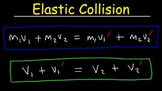 Elastic Collisions In One Dimension Physics Problems  Conservation of Momentum amp Kinetic Energy [upl. by Akirehs644]