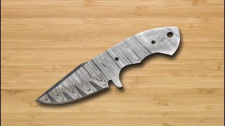 Utility Skinner Knife Damascus Steel Blank Blade Skinning Hunting Knife HandmadeKnife Making Supply [upl. by Marve]