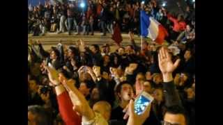 Parisians sing La Marseillaise at Place de la Bastille [upl. by Chao]