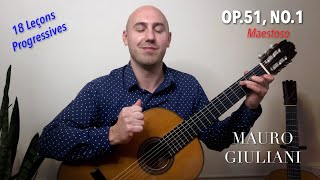 Giuliani  Op51 No1 Maestoso  18 Progressive Lessons  Classical Guitar  Jonathan Richter [upl. by Llennod]