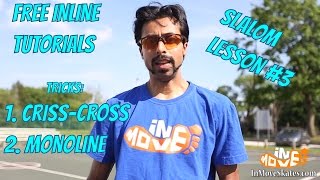 Slalom for beginners on skates  CRISSCROSS SNAKE  Lesson 3 [upl. by Imelda]