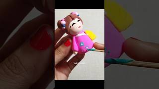 DIY Kokeshi Doll 🎎🪆claycraft clayart shorts [upl. by Lust]