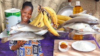 Cooking Technology Super Delicious Croaker Fish amp Plantain Recipesfish seafood food cooking [upl. by Clayton]