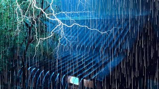 Heavy Rain on Metal Roof with Thunder to Help You Sleep Fast [upl. by Hsihsa]