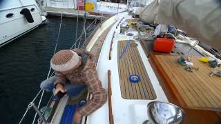 Hans Christian 33 sailboat Deck ReCaulk [upl. by Oberstone364]