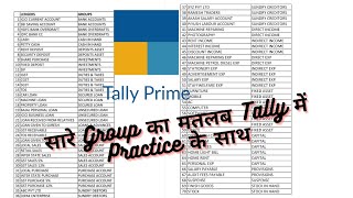 All Groups With Ledger Creation  Tally prime Grouping amp Ledger Creation Practice [upl. by Rot]