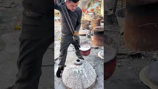 Aluminum pot stone template casting process [upl. by Lemmueu]