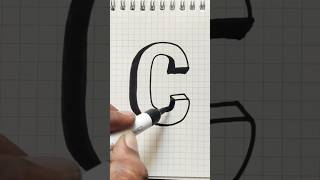 3D Letter quotCquot Drawing  easy 3D art titorial art 3dletterart creative shorts [upl. by Landau]