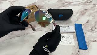 Costa Del Mar Sunglasses Model SouthPoint 06S4010 ColorSO84 Rose GoldGreen Mirror 580G Polar [upl. by Yhtac]