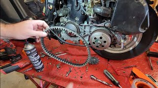 2003 Honda Elite 80 CH80 Drive Belt Replacement [upl. by Mackoff]