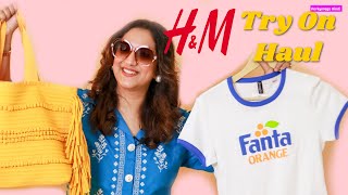 HampM Try On Haul  Summer Tshirts Dresses Bags n more  Perkymegs Hindi [upl. by Neibart]