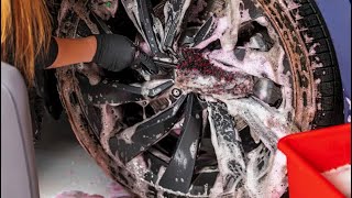 ASMR WHEEL CLEANING asmr асмр satisfying viralvideo shorts short cardetailing autodetailing [upl. by Godden]