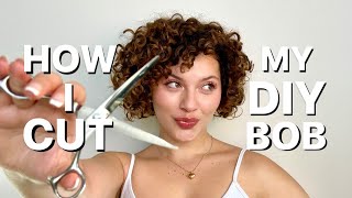 PROSTYLIST APPROACH TO A DIY BOB HAIRCUT ON CURLY HAIR [upl. by Cyd]