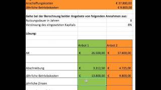 Kostenvergleichsrechnung ALT [upl. by Ieso]