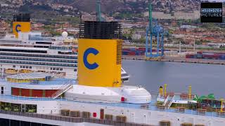 Plan séquence au 45mm trois bateaux Costa Croisières au Port Terminal Croisières à Marseille [upl. by Trudie444]