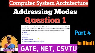 L114 Question1 Addressing Modes  Part 4  CSA  COA  Shanu Kuttan  Hindi [upl. by Brietta80]