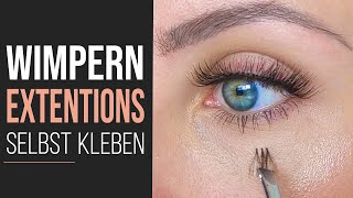 Einzelne Wimpern SELBST kleben  Zwei verschiedene Looks [upl. by Airom803]