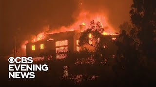 Southern California fire burns mobile homes Malibu mansions [upl. by Enovaj33]