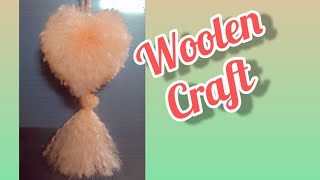 easy pom pom heart making idea with finger  How to make a heart from wool [upl. by Borreri]