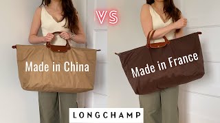 Longchamp LOriginal Le Pliage XL Travel Bag Made in France VS Made in China Whats the Difference [upl. by Thaxter]