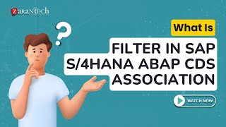 What is Filter in SAP S4HANA ABAP CDS Association  ZaranTech [upl. by Sperling116]