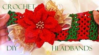 DIY diademas a crochet  how to crochet headbands [upl. by Quintana]