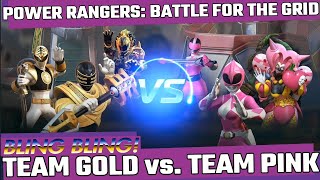 POWER RANGERS Battle For The Grid  TEAM GOLD vs TEAM PINK  Bling Bling [upl. by Asetal]