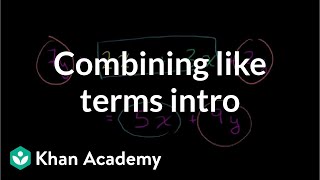 Combining like terms introduction  Introduction to algebra  Algebra I  Khan Academy [upl. by Aierdna9]