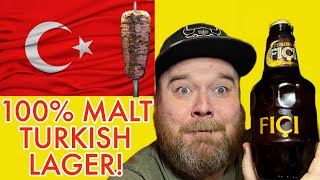 TURBORG FICI 100 Malt 5 Turkish Lager Pilsner Beer Review [upl. by Eilasor]