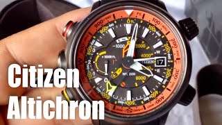 Citizen EcoDrive Promaster Altichron Solar Compass Watch Review [upl. by Odnanref]