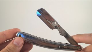 how to shave with a Parker SR1 Shavette straight razor [upl. by Rebmat380]